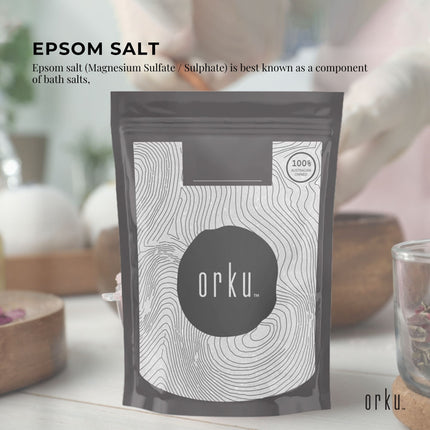 Orku Epsom Salt Magnesium Sulphate - Natural Bath Salts Skin Foot Body Care-1