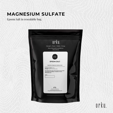 Orku Epsom Salt Magnesium Sulphate - Natural Bath Salts Skin Foot Body Care-2