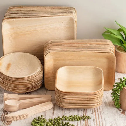 Disposable bamboo plate and Cutlery Pack