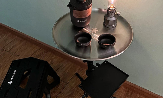 Outdoor Portable Folding Table with Shelf