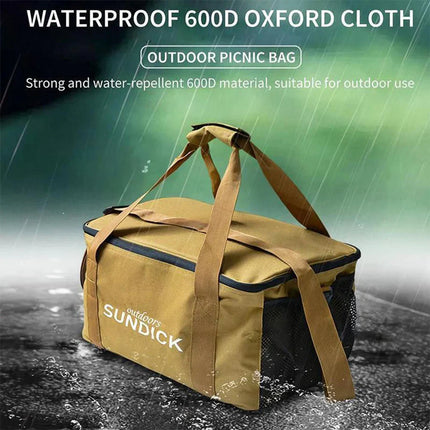 Outdoor Waterproof Picnic Bag Storage Organizer Khaki