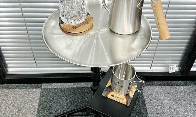 Outdoor Portable Folding Table with Shelf