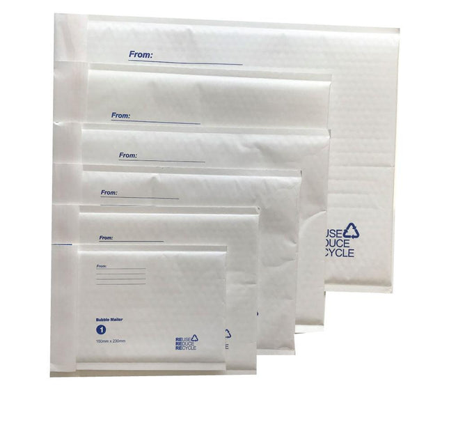 Tempest Bubble Mailers Envelopes White Kraft Paper Padded Eco Mail Postage Bags-0