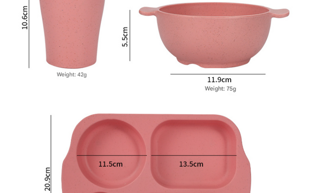 Dark Grey Durable Eco-Friendly Wheat Straw Dinnerware Set - 24 Pieces with Plates, Bowls, Cups & Cutlery-2