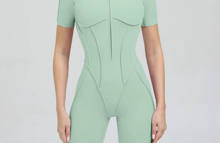 Women’s Zipper Gym Jumpsuit – Yoga & Fitness Bodysuit