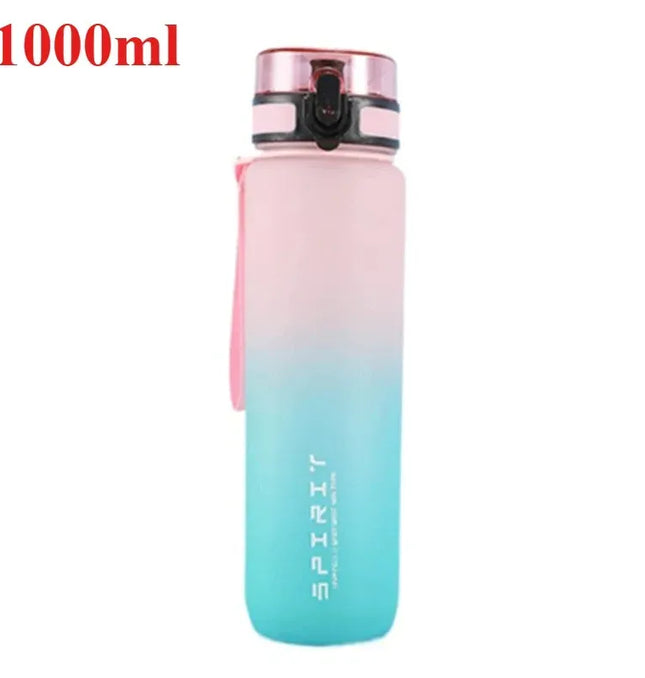 EcoWarra 1000ml-pink 500ML/650ML/750ML/1000ML Sports Water Bottle Motivational Leak Proof Portable Reusable Plastic Cups Outdoor Travel Gym Jugs