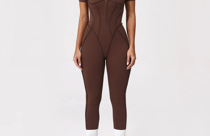 Women’s Zipper Gym Jumpsuit – Yoga & Fitness Bodysuit