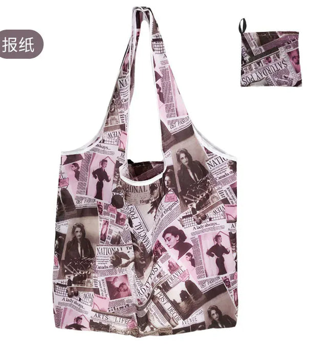 Large Shopping Bag Reusable Eco Bag Grocery Package Beach Toy Storage Bags Shoulder Shopping Pouch Foldable Tote Pouch Package