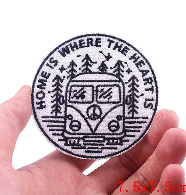 Outdoor Nature Camping Traveler Embroidered Patch Iron On Patches For Clothing Thermoadhesive Patches Hiking Patch For Backpack