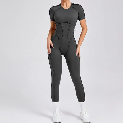 Seamless Yoga Jumpsuits Sports Fitness Splicing Hip-lifting One-Piece Hollow-out Beauty Back Gym Workout Bodysuits for Women