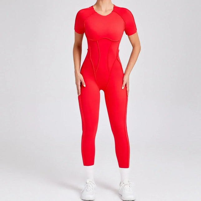 Seamless Yoga Jumpsuits Sports Fitness Splicing Hip-lifting One-Piece Hollow-out Beauty Back Gym Workout Bodysuits for Women