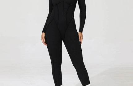 Seamless Yoga Jumpsuits Sports Fitness Zipper Hip-lifting Short-sleeved Backless Dance Workout Gym Shorts Bodysuits for Women