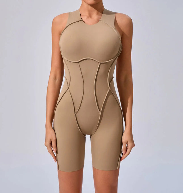 Seamless Yoga Jumpsuits Sports Fitness Splicing Hip-lifting One-Piece Hollow-out Beauty Back Gym Workout Bodysuits for Women