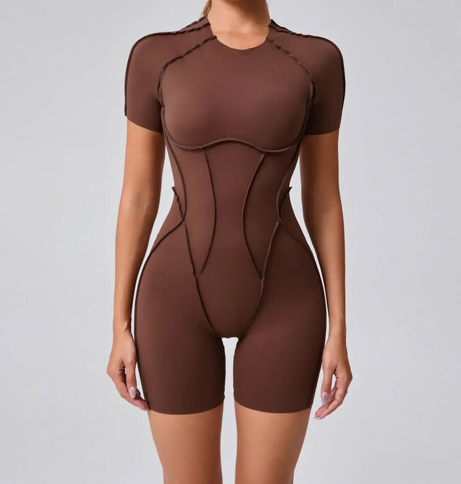 Seamless Yoga Jumpsuits Sports Fitness Splicing Hip-lifting One-Piece Hollow-out Beauty Back Gym Workout Bodysuits for Women