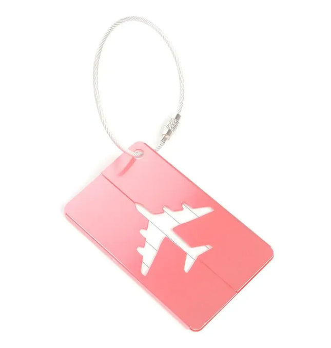 Aluminium Travel Luggage Tags Reusable Suitcase Baggage Labels Holiday Suitcase Labels Travel Bag ID Plane Identifier With Ropes