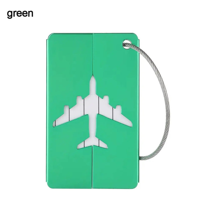 Aluminium Travel Luggage Tags Reusable Suitcase Baggage Labels Holiday Suitcase Labels Travel Bag ID Plane Identifier With Ropes