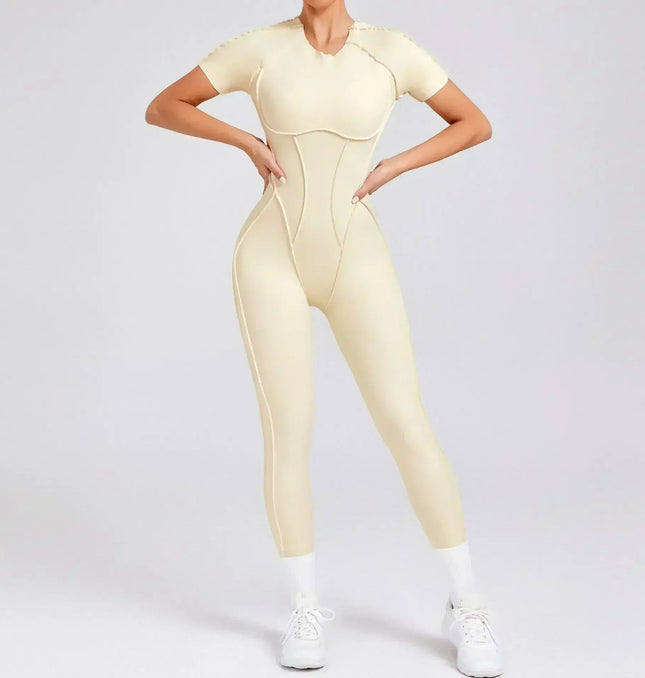 Seamless Yoga Jumpsuits Sports Fitness Splicing Hip-lifting One-Piece Hollow-out Beauty Back Gym Workout Bodysuits for Women