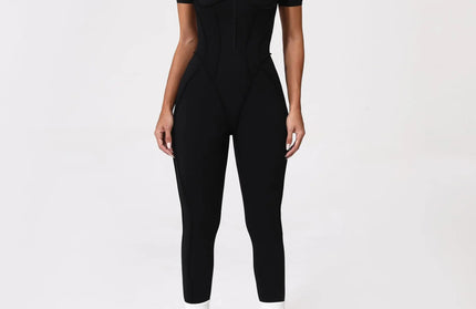 Women’s Zipper Gym Jumpsuit – Yoga & Fitness Bodysuit