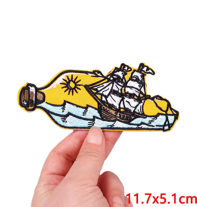 Outdoor Nature Camping Traveler Embroidered Patch Iron On Patches For Clothing Thermoadhesive Patches Hiking Patch For Backpack
