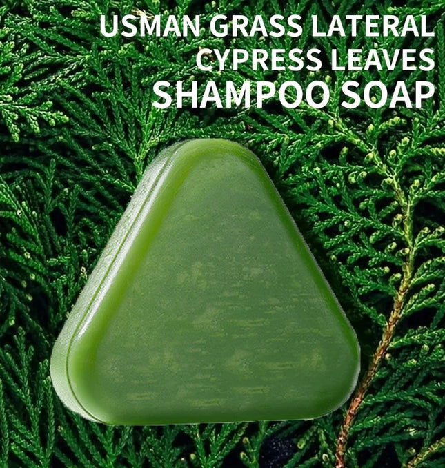 Usman Grass & Platycladus Shampoo Bar Hair Growth Natural Hair Loss Treat Strengthens Roots Control Oil Cleanses Scalp Soap 120g