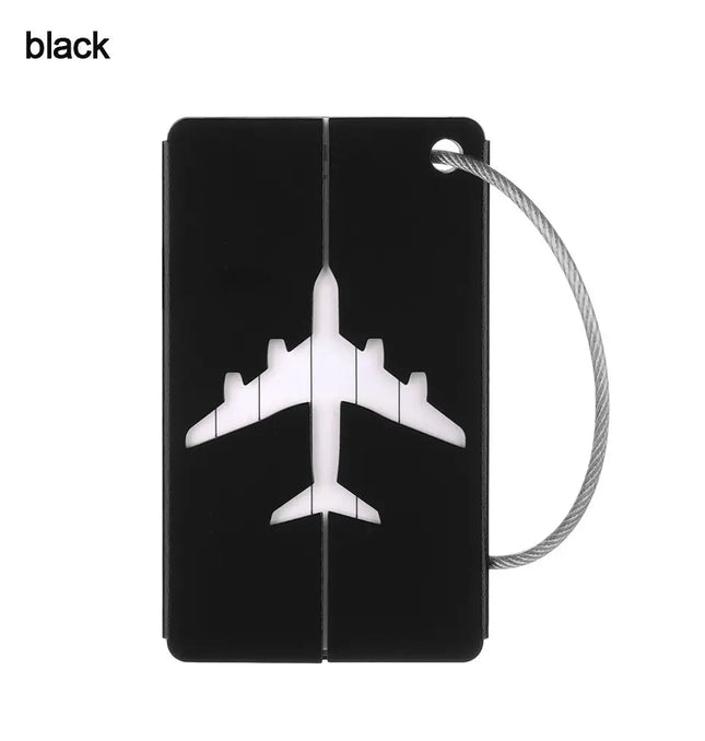 Aluminium Travel Luggage Tags Reusable Suitcase Baggage Labels Holiday Suitcase Labels Travel Bag ID Plane Identifier With Ropes
