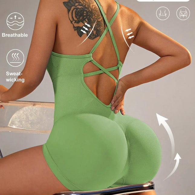 15 Color One Piece Jumpsuit Shorts Elasticity Bodysuit Yoga Sports Workout Gym Set Women Clothes Sportswear Fitness Overalls