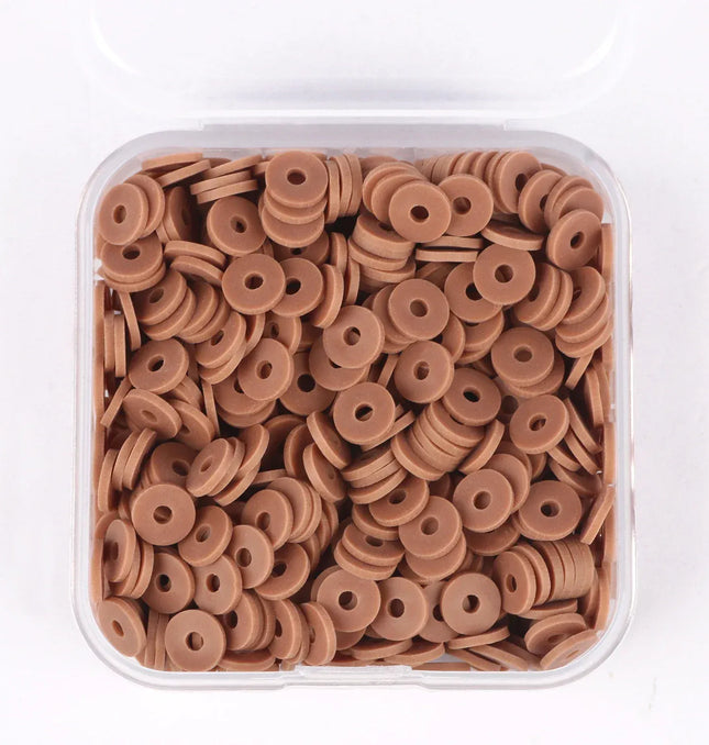 500Pcs/Box 6mm Recyclable Polymer Clay Disc Loose Charms Beads Boho 34 Colors Wristband Handmade Spacer Beads For Jewelry Making