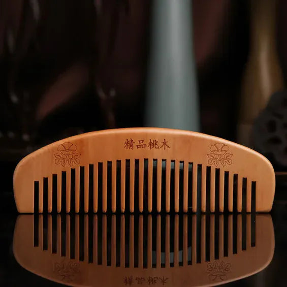 EcoWarra NO.4 Natural Peach Wood Hair Comb Close Teeth Anti-static Head Massage Hair Care Wooden kids Brushes children Combs Baby Hair Care