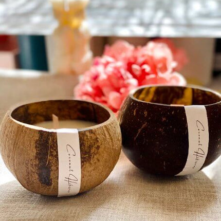 Coconut Wax Candle in Coconut Shell - Eco-Friendly and Sustainable Home Decor-1