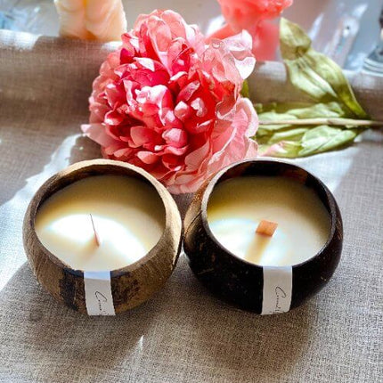 Coconut Wax Candle in Coconut Shell - Eco-Friendly and Sustainable Home Decor-0