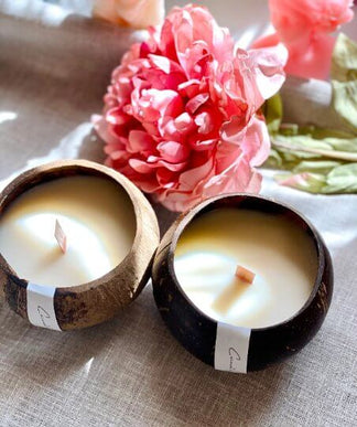 Coconut Wax Candle in Coconut Shell - Eco-Friendly and Sustainable Home Decor-4