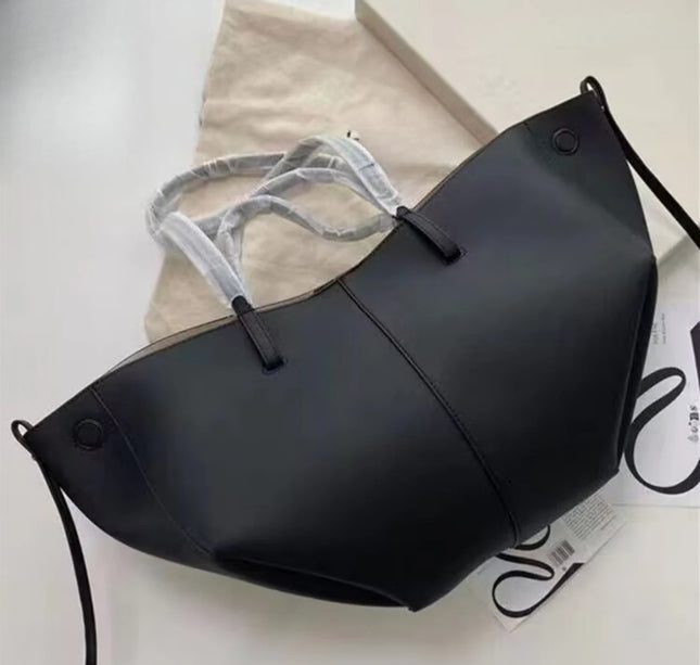 Fashionable French wing bag genuine leather tote bag niche hand-held large capacity shoulder underarm bag, good gift