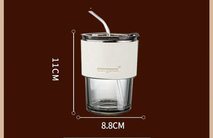 EcoWarra Grey Cup With White Glass Sipper Cups Reusable Spill-Proof Drinking Cups with Lid Straw for Birthday Party Travel Xmas Juice Mug Water Bottle Cups