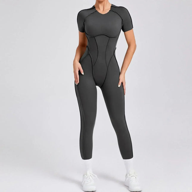 Seamless Yoga Jumpsuits Sports Fitness Splicing Hip-lifting One-Piece Hollow-out Beauty Back Gym Workout Bodysuits for Women