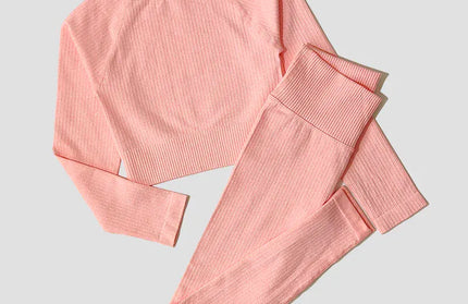 Yoga Set Seamless Women's Sportswear Workout Clothes Athletic Wear Gym Legging Fitness Bra Crop Top Long Sleeve Sports Suits