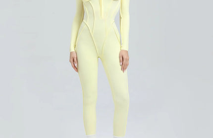 Seamless Yoga Jumpsuits Sports Fitness Zipper Hip-lifting Short-sleeved Backless Dance Workout Gym Shorts Bodysuits for Women