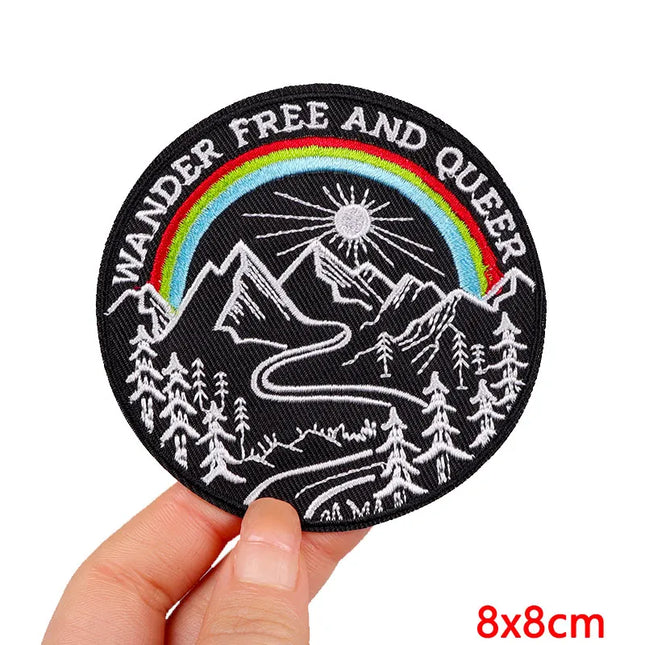 Outdoor Nature Camping Traveler Embroidered Patch Iron On Patches For Clothing Thermoadhesive Patches Hiking Patch For Backpack