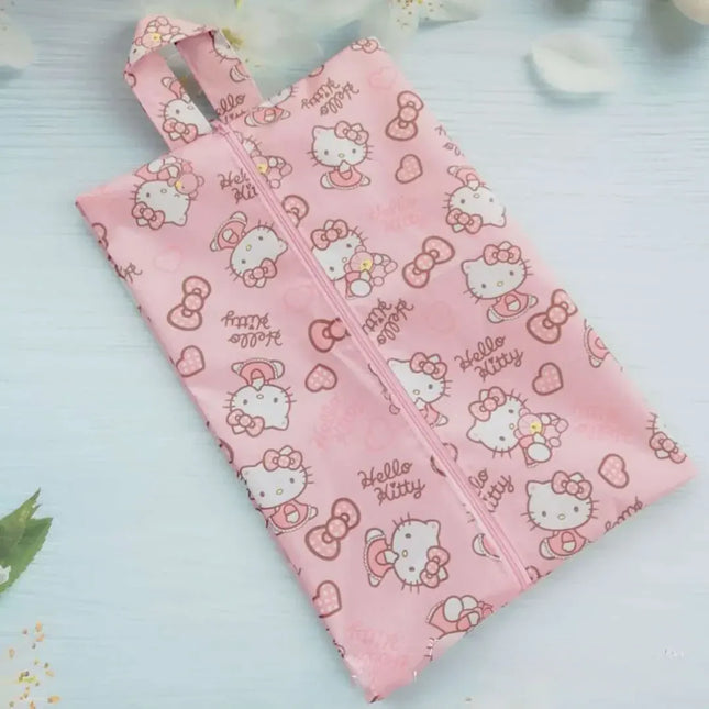 EcoWarra 04 / 36x24x10cm Cute Hello Kitty Shoe Storage Bag Waterproof Dust Bag Shoe Cover Moisture Proof Towel Clothing Travel Shoe Bag Christmas Gift