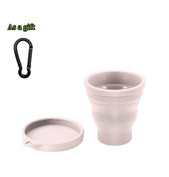 EcoWarra 1-20Sets 180ML Folding Cup Mini Retractable Cup Silicone Portable Teacup Outdoor Travel Coffee Telescopic Drinking Mug with Lid