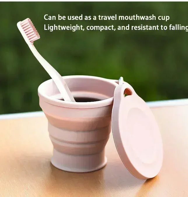 EcoWarra 1-20Sets 180ML Folding Cup Mini Retractable Cup Silicone Portable Teacup Outdoor Travel Coffee Telescopic Drinking Mug with Lid