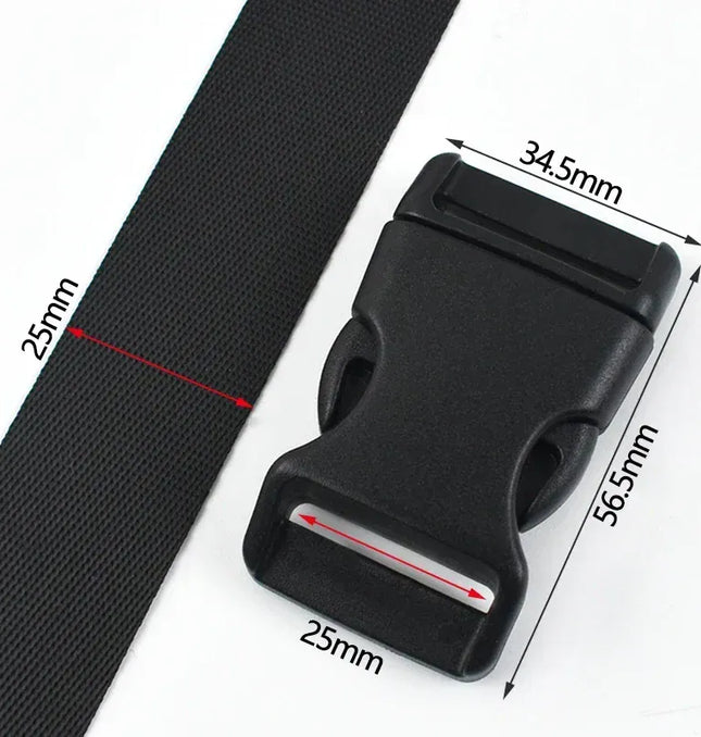 EcoWarra 1-5Sets 10-25mm Black Webbing Strap Plastic Buckles Belt Quick Release Buckle Bag Nylon Ribbon Fastener Dog Collar Closure Hook