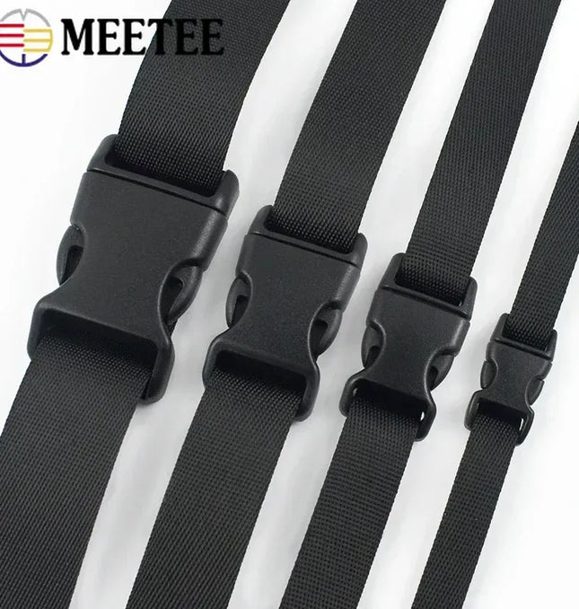 EcoWarra 1-5Sets 10-25mm Black Webbing Strap Plastic Buckles Belt Quick Release Buckle Bag Nylon Ribbon Fastener Dog Collar Closure Hook