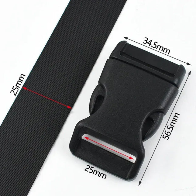 EcoWarra 1-5Sets 10-25mm Black Webbing Strap Plastic Buckles Belt Quick Release Buckle Bag Nylon Ribbon Fastener Dog Collar Closure Hook