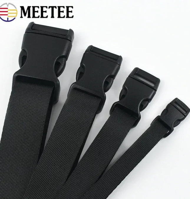 EcoWarra 1-5Sets 10-25mm Black Webbing Strap Plastic Buckles Belt Quick Release Buckle Bag Nylon Ribbon Fastener Dog Collar Closure Hook