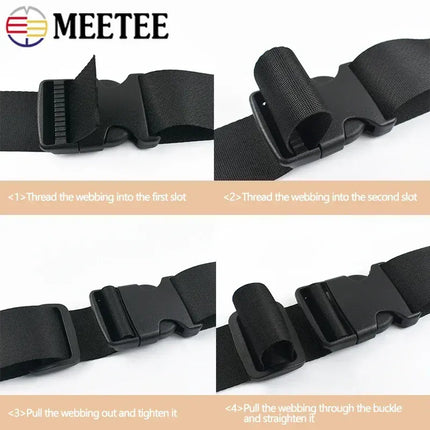 EcoWarra 1-5Sets 15-50mm Webbing Straps Plastic Buckles Clip Bag Side Quick Release Buckle Adjust Slider Hook Dog Collar Suit Accessories