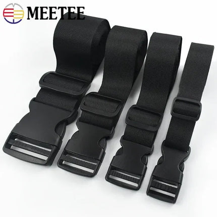 EcoWarra 1-5Sets 15-50mm Webbing Straps Plastic Buckles Clip Bag Side Quick Release Buckle Adjust Slider Hook Dog Collar Suit Accessories