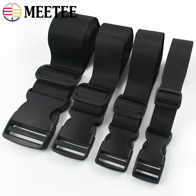 EcoWarra 1-5Sets 15-50mm Webbing Straps Plastic Buckles Clip Bag Side Quick Release Buckle Adjust Slider Hook Dog Collar Suit Accessories