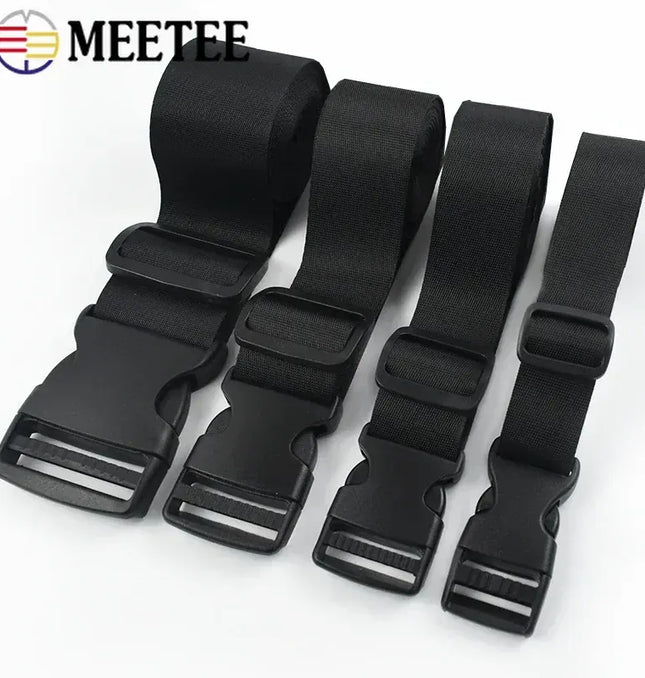 EcoWarra 1-5Sets 15-50mm Webbing Straps Plastic Buckles Clip Bag Side Quick Release Buckle Adjust Slider Hook Dog Collar Suit Accessories