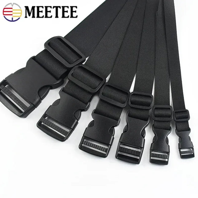 EcoWarra 1-5Sets 15-50mm Webbing Straps Plastic Buckles Clip Bag Side Quick Release Buckle Adjust Slider Hook Dog Collar Suit Accessories