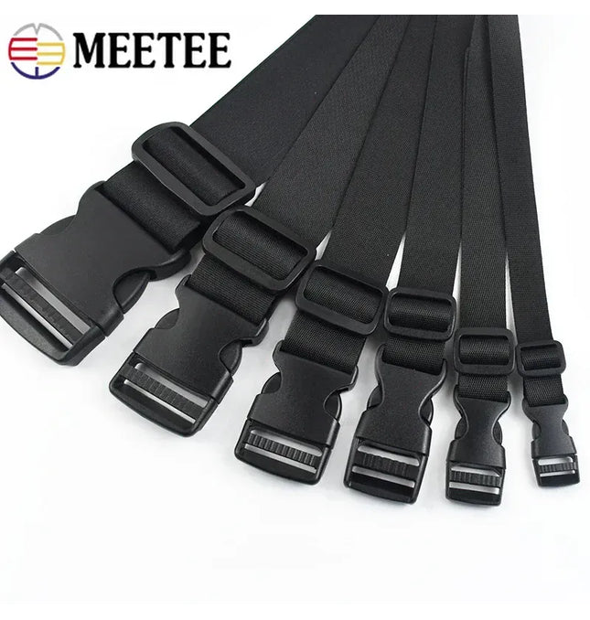EcoWarra 1-5Sets 15-50mm Webbing Straps Plastic Buckles Clip Bag Side Quick Release Buckle Adjust Slider Hook Dog Collar Suit Accessories